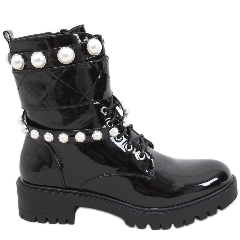 Lakkozott táskák Beni Black gyöngyökkel fekete