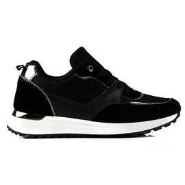 Fekete Shelovet női tornacipő kígyómintával