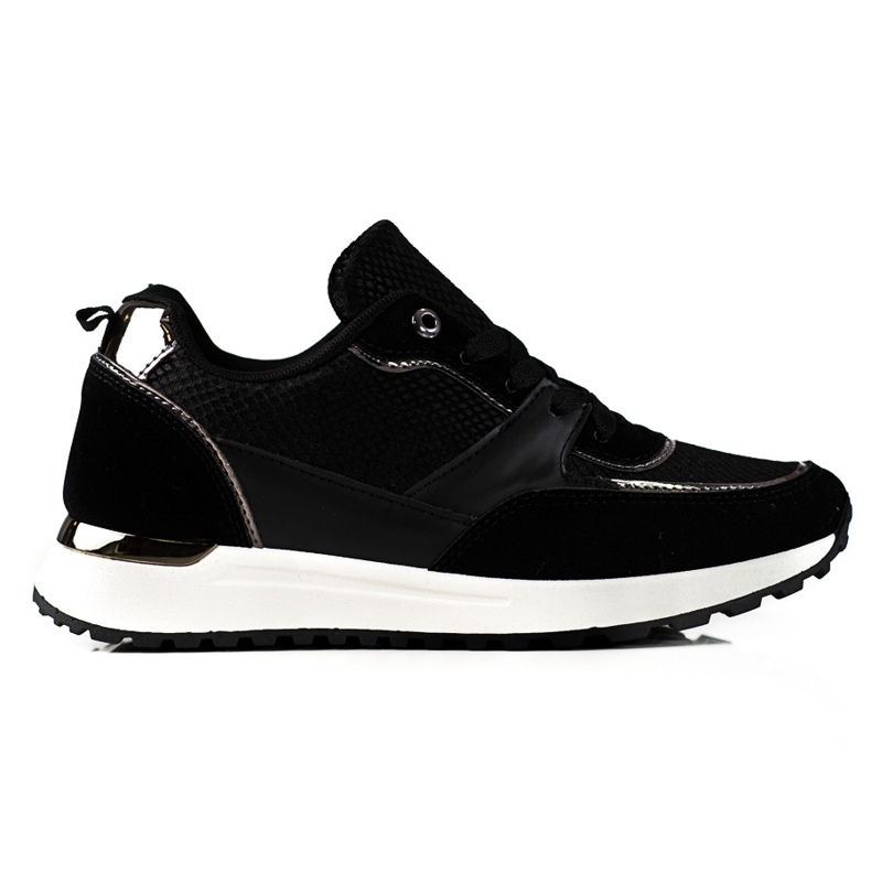 Fekete Shelovet női tornacipő kígyómintával