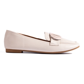 Elegáns női Shelovet bézs mokaszinok