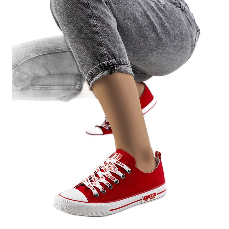 Piros klasszikus tornacipő Big Star KK274104