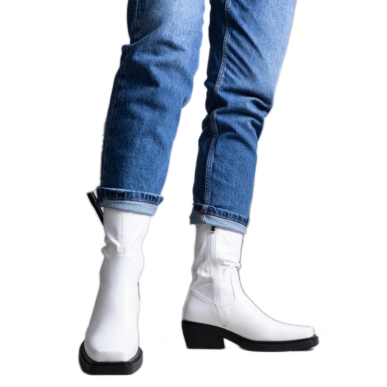 Marisa fehér, magas sarkú csizma