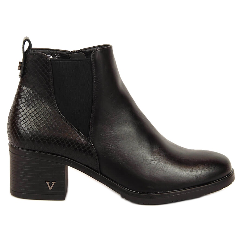 Női csizma hőszigetelt fekete kígyóbőr Potocki