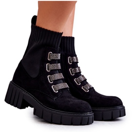 Hope fekete velúr bebújós zokni csizma Hope fekete velúr bebújós zokni csizma