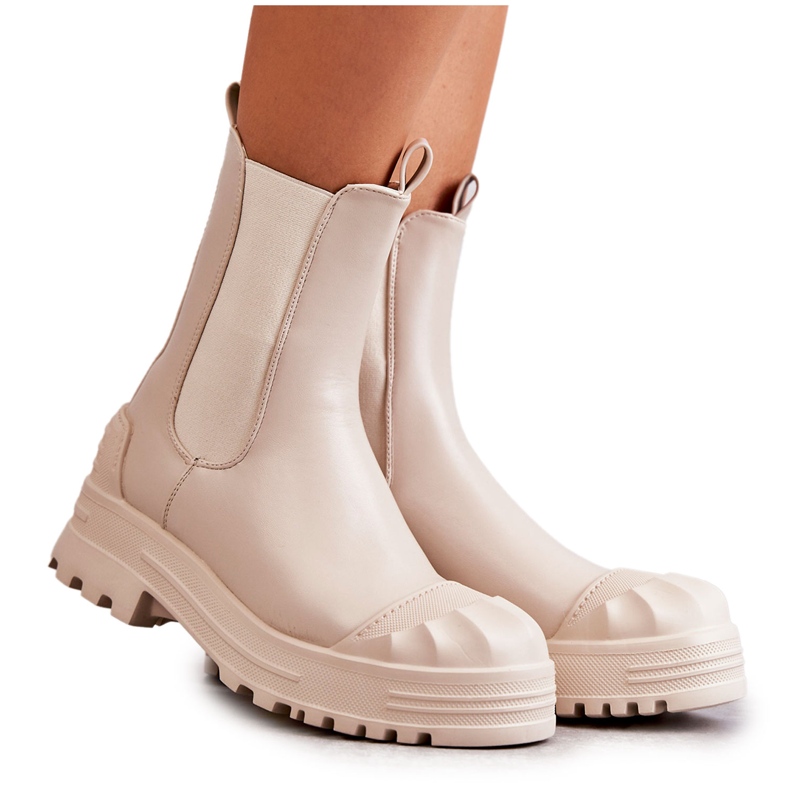 PG1 Klasszikus High Workers bézs Bassti csizma