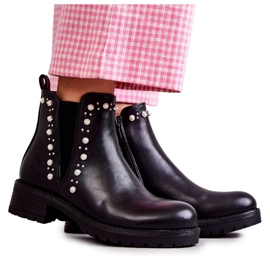 PG1 Bőrcsizmák Workers Fekete Ferra