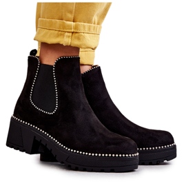 PG1 Női fekete Afaries csizma szegecsekkel