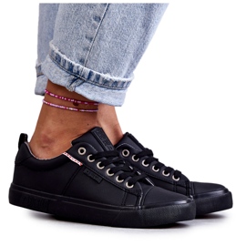 Alacsony női bőr tornacipő Big Star KK274006 fekete