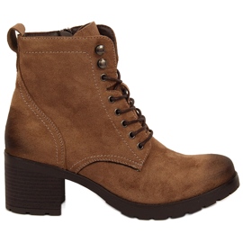 Női barna velúr meleg csizma Potocki