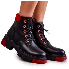 PG1 Bőr csizma dolgozók fekete messa cipzárral