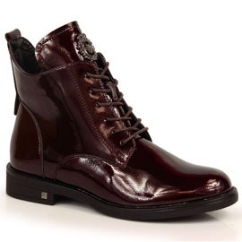 Meleg lakkozott csizma Potocki W WOL92B bordó