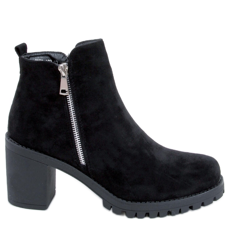 Sadie Black Suede magas sarkú bokacsizma fekete