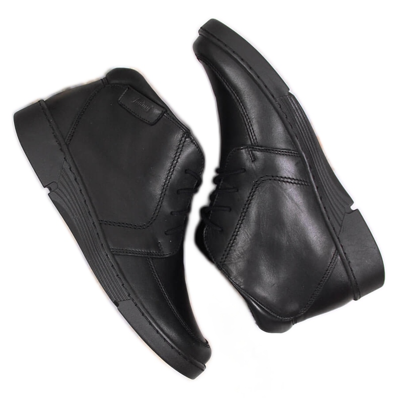 Łukbut Kényelmes szigetelt fekete bőrcsizma Lukbut 675 női