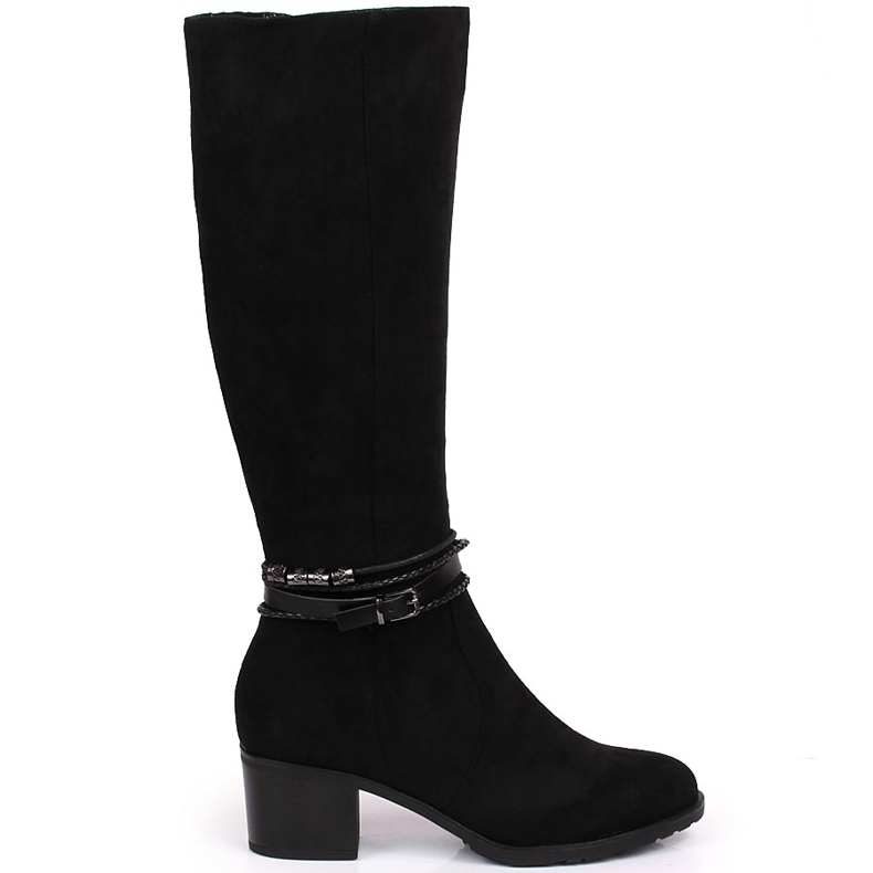 Női fekete velúr meleg csizma Jezzi