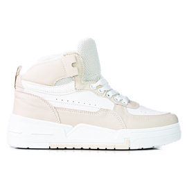 Női Shelovet tornacipő magas felsőrésszel, bézs színű