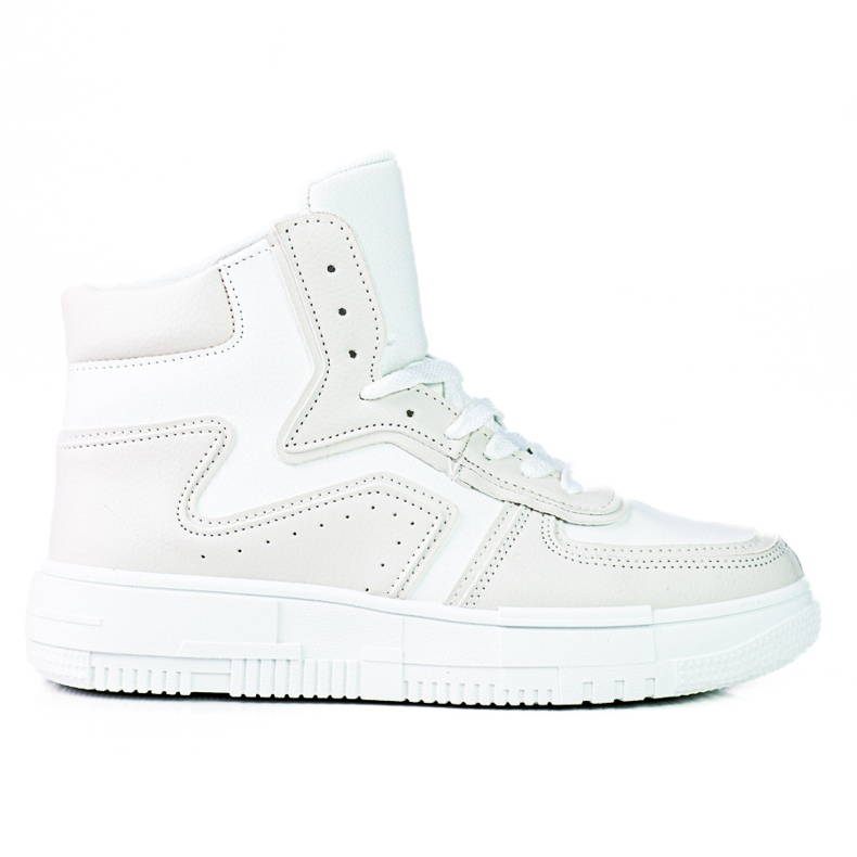 Ökológiai fehér és szürke bőrből készült High Shelovet női tornacipő