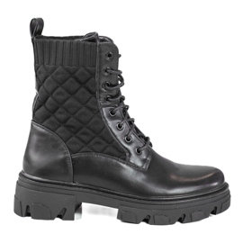 Shelovet női fűzős steppelt fekete táskák Shelovet női fűzős steppelt fekete táskák