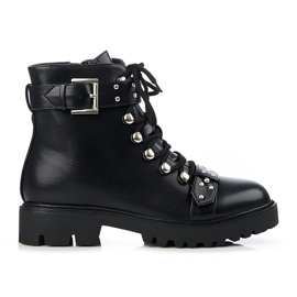 Shelovet alacsony női csizma fűzőkötéssel fekete Shelovet alacsony női csizma fűzőkötéssel fekete