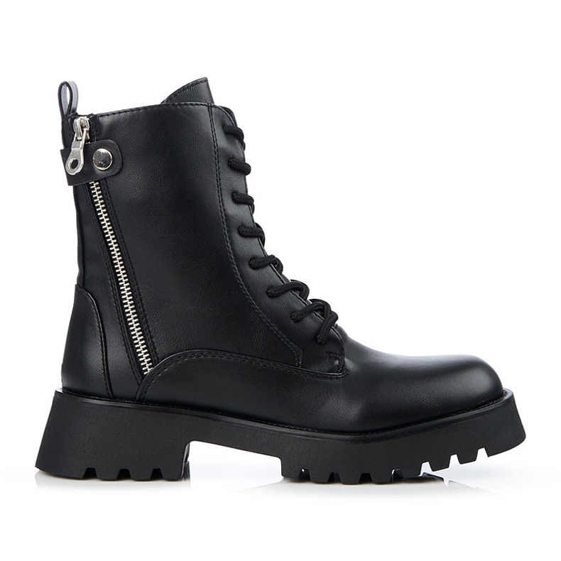 Fekete női Workers dekoratív Shelovet cipzárral