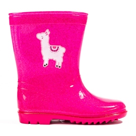 Rózsaszín csillogó magas csizma lányoknak