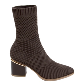 Tiara Brown magas sarkú zoknis csizma barna