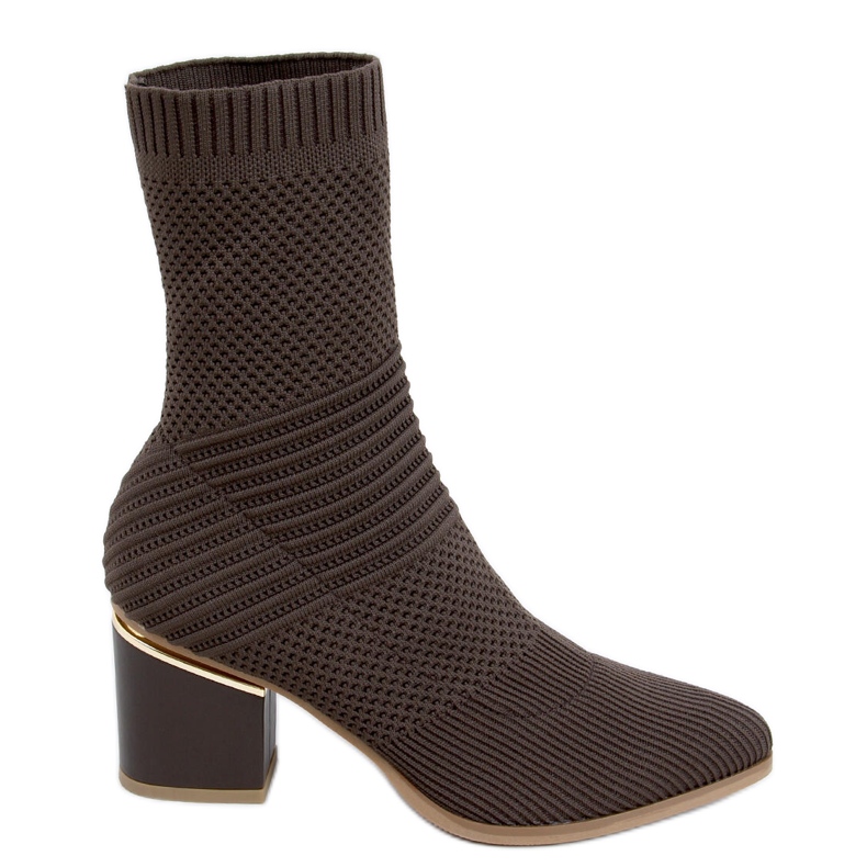 Tiara Brown magas sarkú zoknis csizma barna