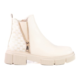 Női bézs Chelsea csizma a Shelovet platformon