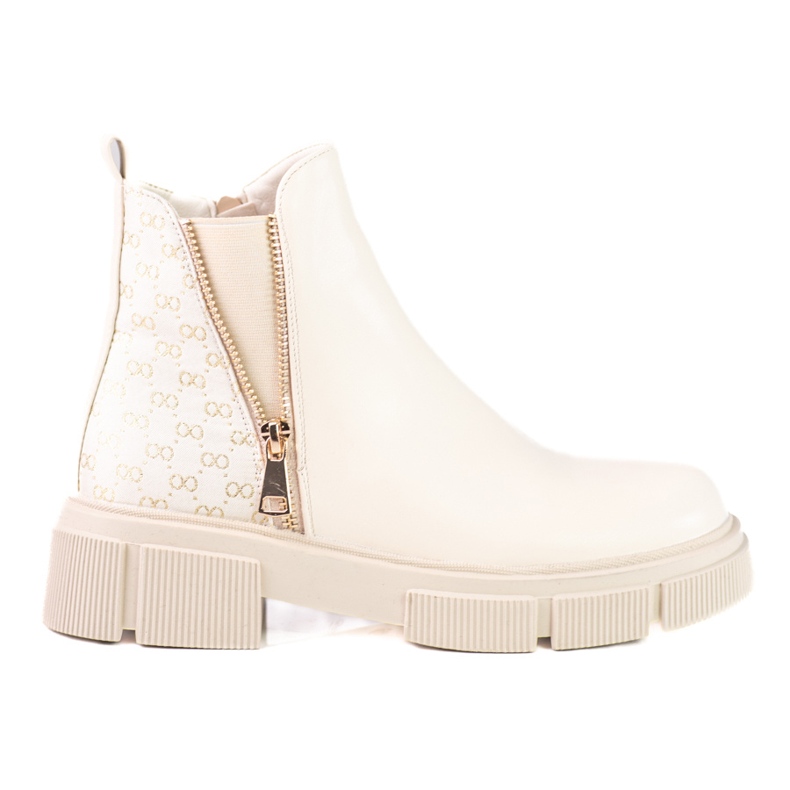 Női bézs Chelsea csizma a Shelovet platformon