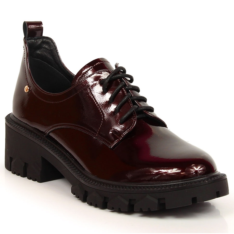 Női bordó lakkozott naplopók Potocki piros sokszínű