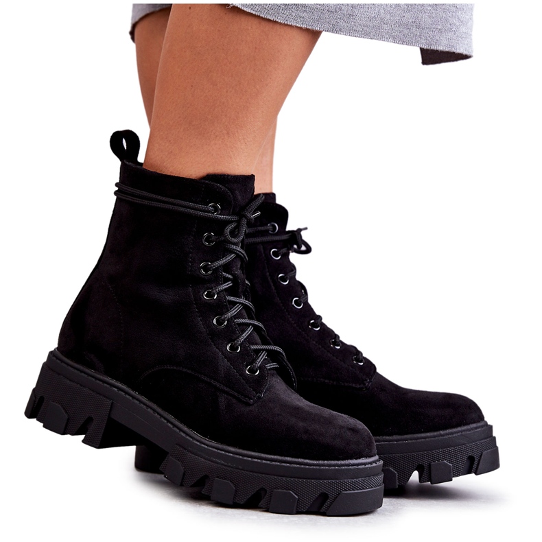 PG1 Velúr meleg csizma Workers Black Darvin fekete