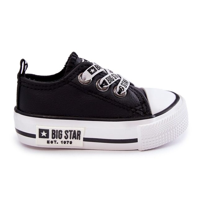Gyermek bőr tornacipő Big Star KK374041 fekete-fehér