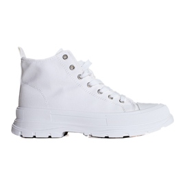 Női magas fűzős fehér tornacipő a Shelovet platformon