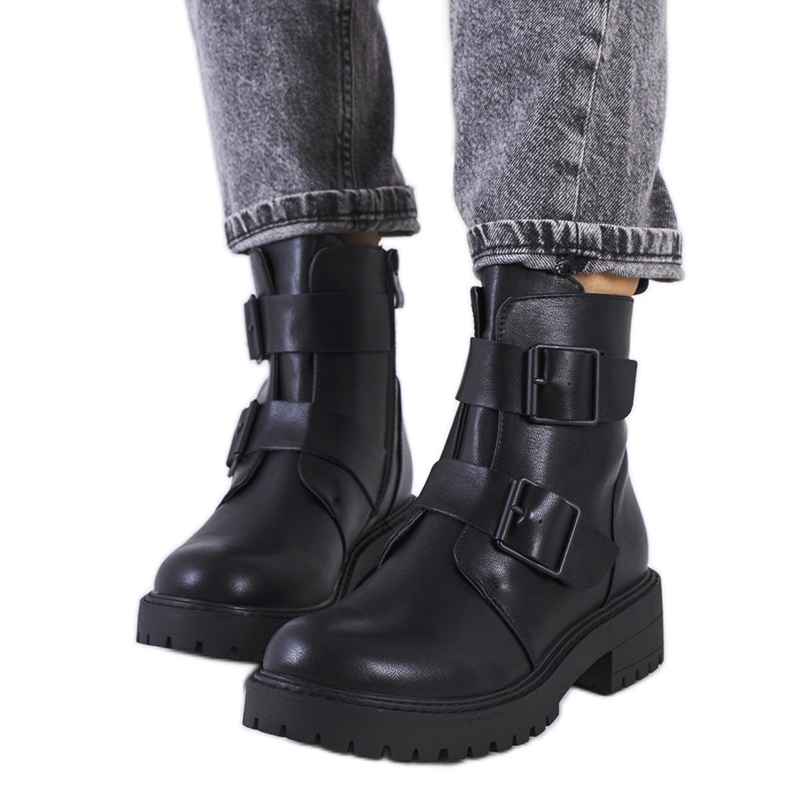 Fekete Leurbost öko-bőr csizma