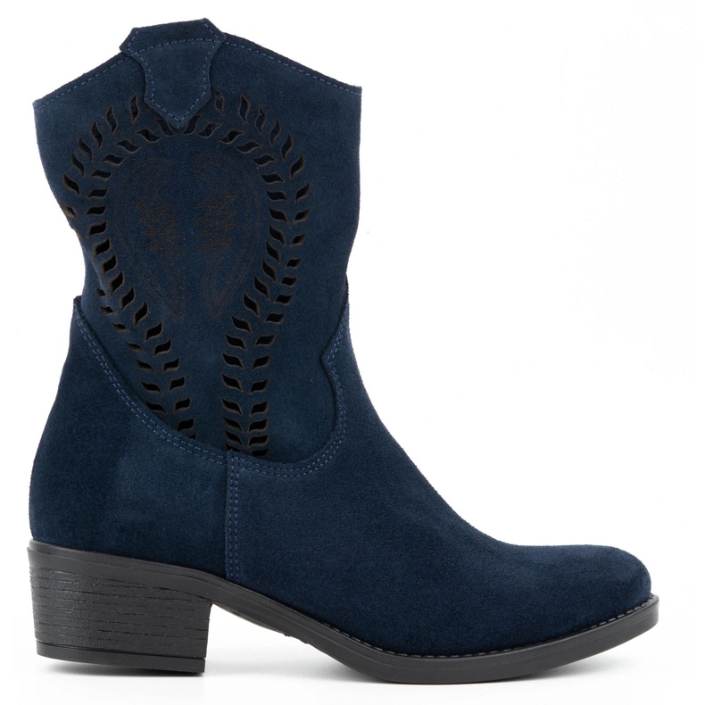 Olivier Női áttört magassarkú Angela sötétkék csizma