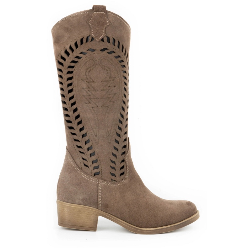 Olivier Női bőr áttört csizma Carla barna