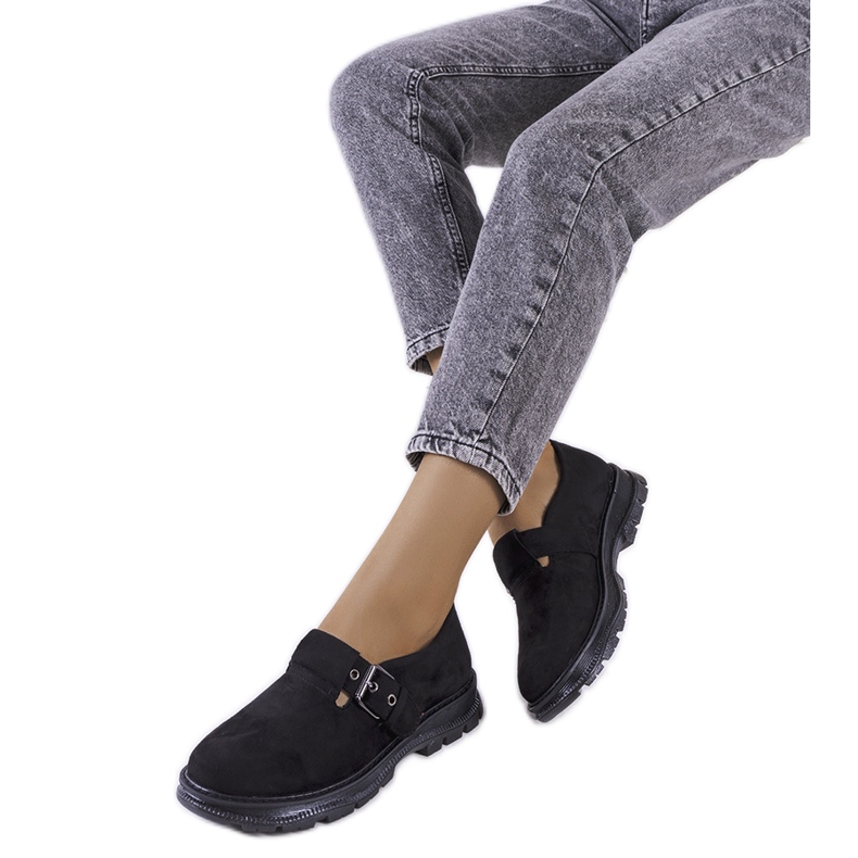 Fekete brogues Ancel csattal