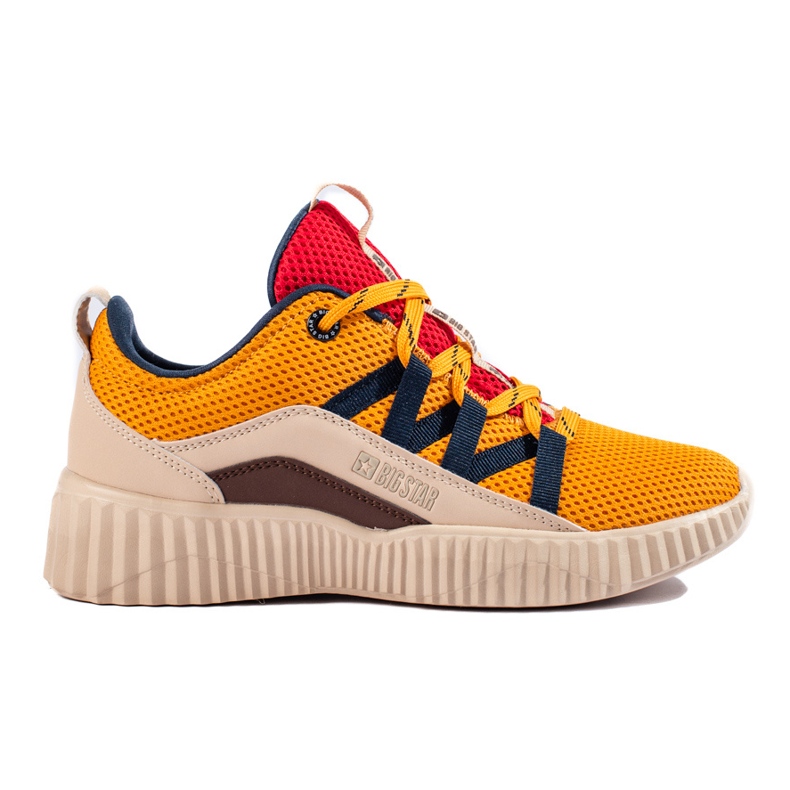 Női Big Star tornacipő KK274061 bézs barna piros sárga