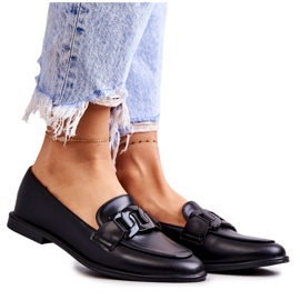 FB2 Női bőrcipők fekete Kerrie díszítéssel