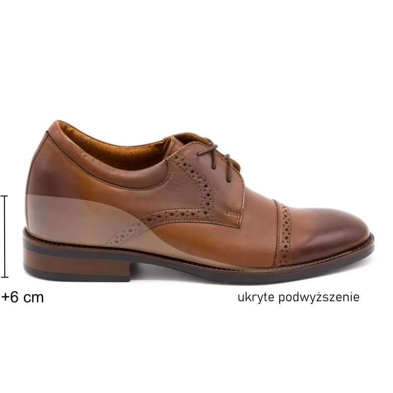 Olivier Férfi bőrcipő, amely növeli a formális P45KB barna színt