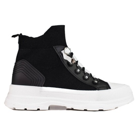 Fekete női tornacipő magas Shelovet felsőrésszel