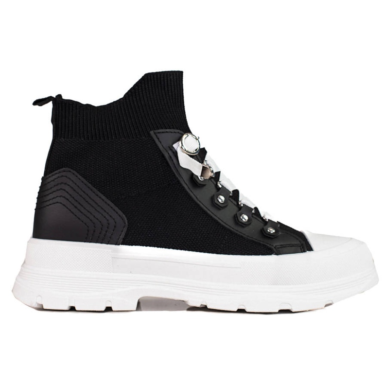 Fekete női tornacipő magas Shelovet felsőrésszel