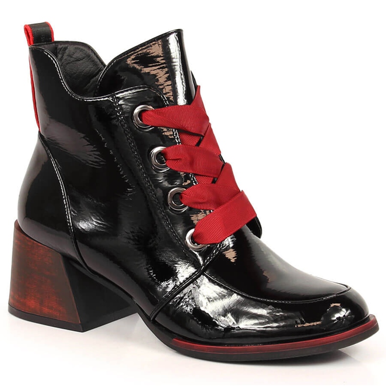 Fekete lakkozott szigetelt női csizma fekete Vinceza JAN147A