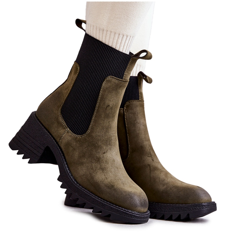 Női zöld, meleg csizma magassarkú Abella Női zöld, meleg csizma magassarkú Abella