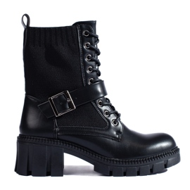 Női Shelovet fűzős táskák rugalmas felsőrésszel fekete Női Shelovet fűzős táskák rugalmas felsőrésszel fekete