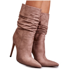 Női ráncos csizma Barna Laguna csizma bézs Női ráncos csizma Barna Laguna csizma bézs