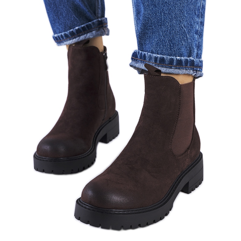 Barna, öko-velúr csizma az Ecrin cégtől