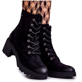 Vinceza Női velúr csizma a sarkon, fekete Grethe