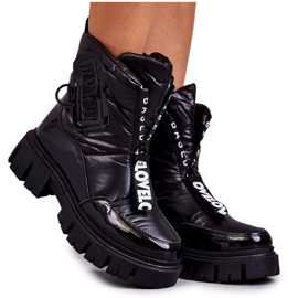 PM1 Női fekete meleg hócipő Marit cipzárral