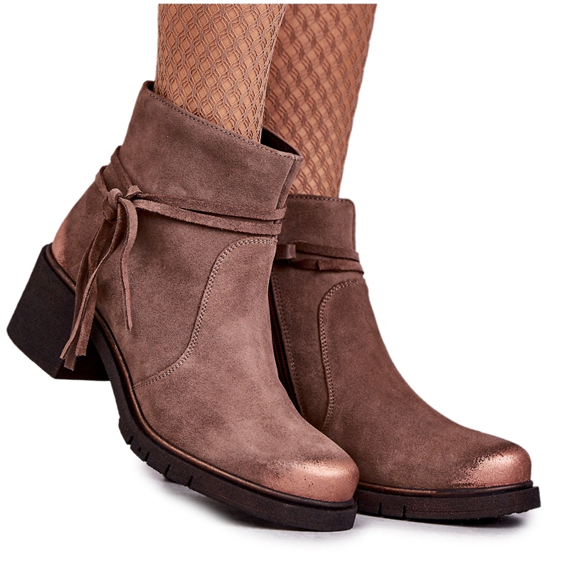 Női velúrcipő Maciejka 05720-14 Világosbarna