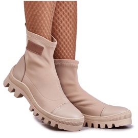 Női szövet csizma Nicole 2703 Beige bézs